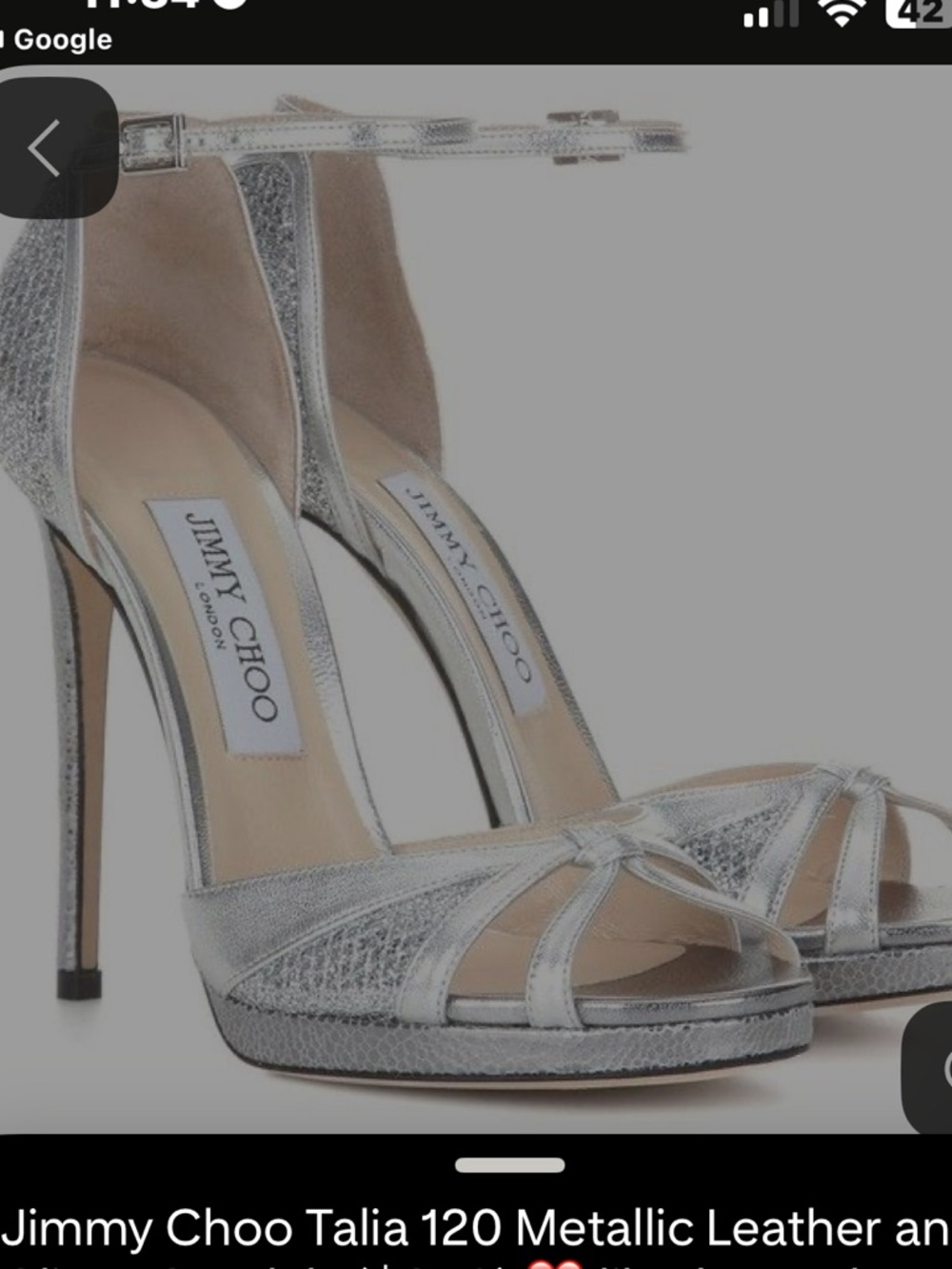 Jimmy Choo Metallic Silver Open-Toe Stiletto Sandals no box